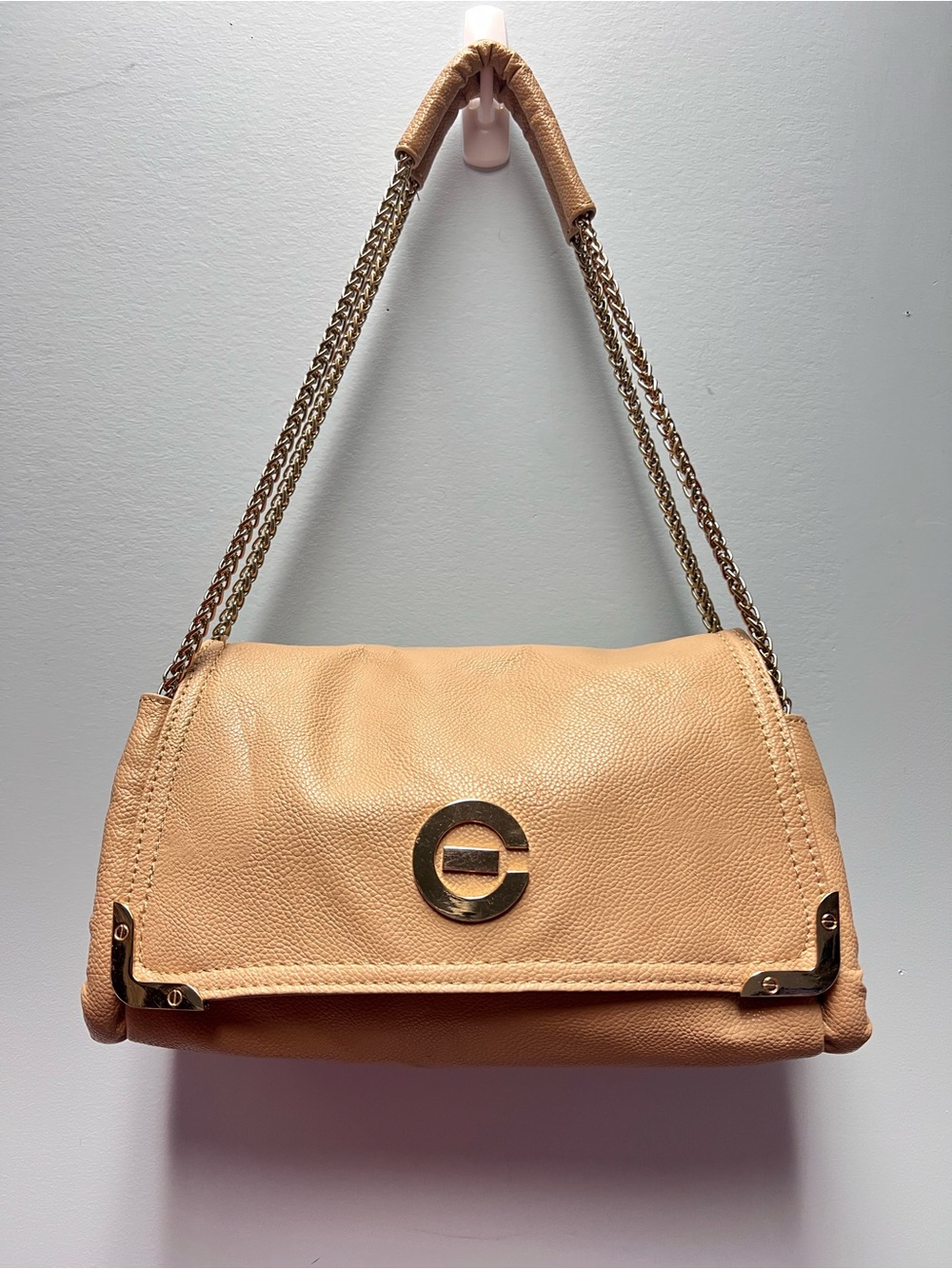 Coccinelle Shoulder Bag Crafted From Soft, Textured Light Pink Color
